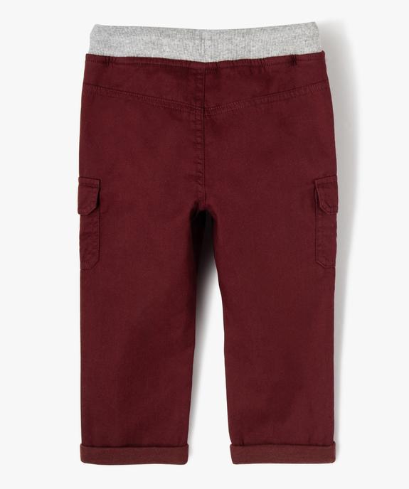 Pantalon coupe cargo doublé avec taille élastique bébé garçon  vue3 - GEMO(BEBE DEBT) - GEMO
