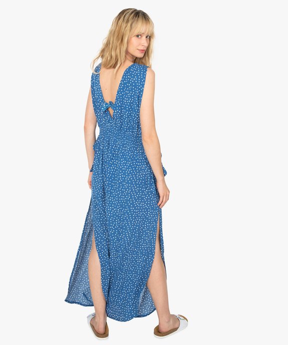 Robe de plage femme imprimée longue et échancrée  vue3 - GEMO (PLAGE) - GEMO