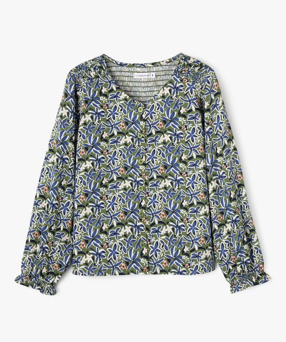 Chemise fleurie à dos smocké fille - LuluCastagnette vue4 - LULUCASTAGNETTE - GEMO