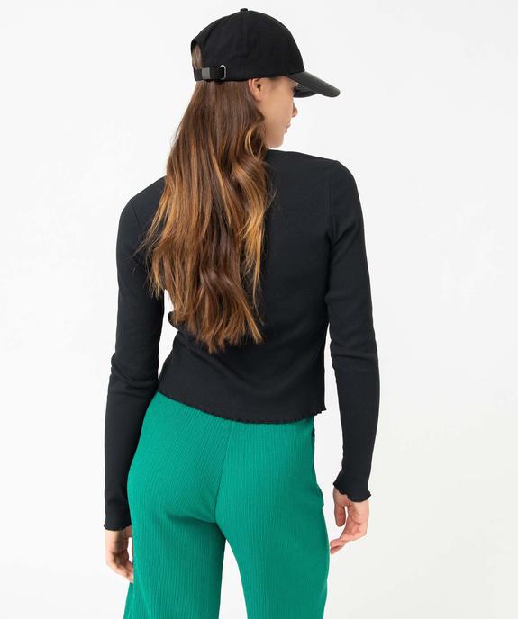 Tee-shirt femme à manches longues avec devant ajustable vue3 - GEMO(FEMME PAP) - GEMO