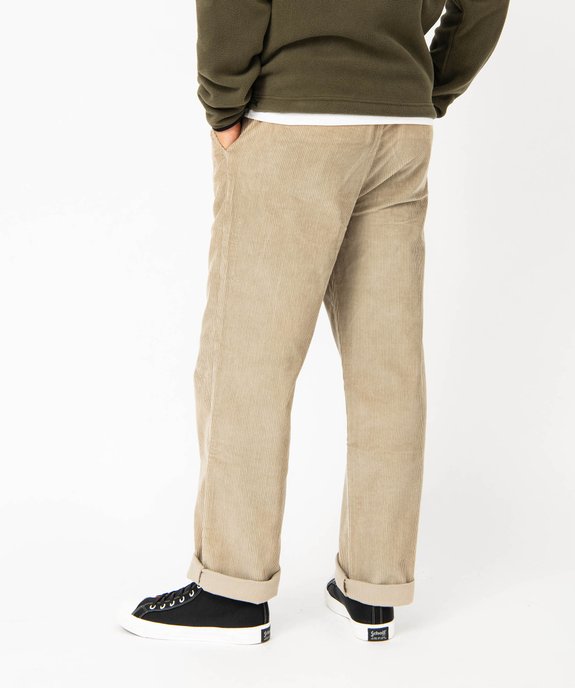 Pantalon large en velours côtelé avec ceinture élastique homme vue3 - GEMO (HOMME) - GEMO