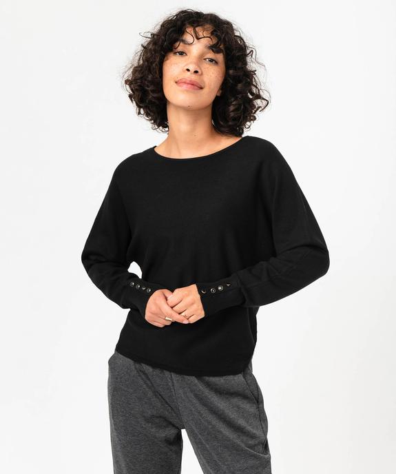 Pull fin à col rond et emmanchures chauve-souris femme vue1 - GEMO 4G FEMME - GEMO
