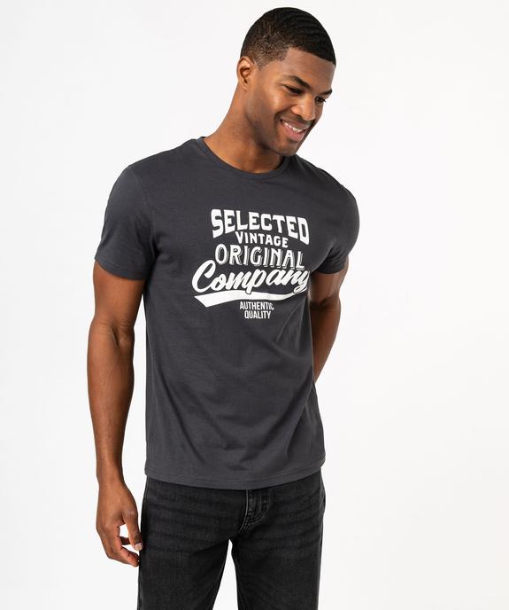 Tee-shirt à manches courtes avec inscription vintage homme vue2 - GEMO 4G HOMME - GEMO