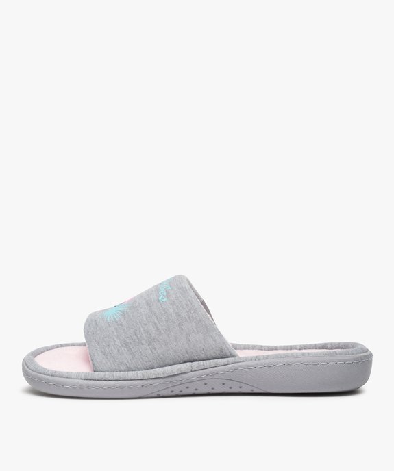 Chaussons femme mules ouvertes en jersey - Isotoner vue3 - ISOTONER - GEMO