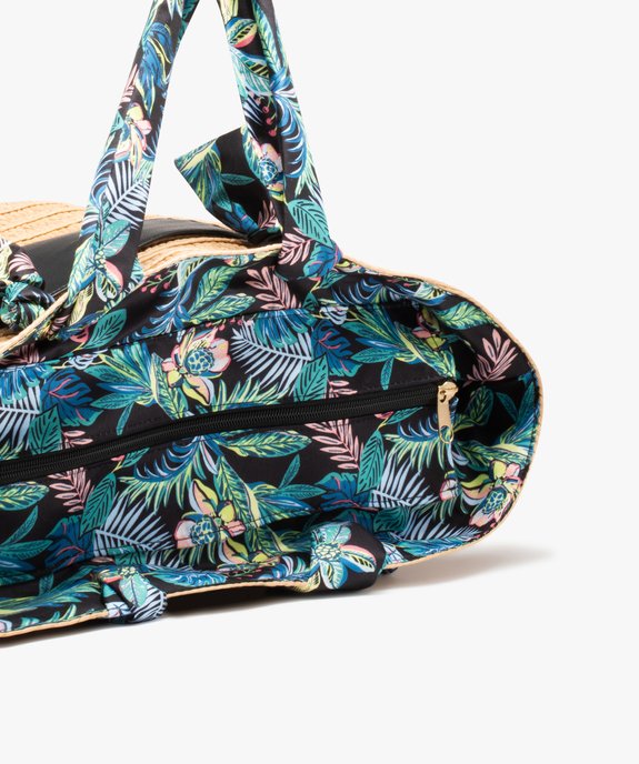 Sac de plage femme avec anses en tissu fleuri vue3 - GEMO (ACCESS) - GEMO