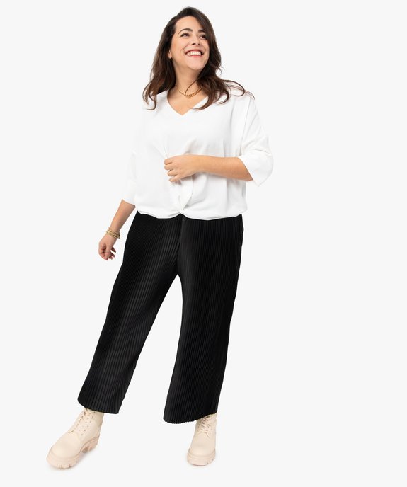 Pantalon femme en maille plissée coupe large vue6 - GEMO (G TAILLE) - GEMO