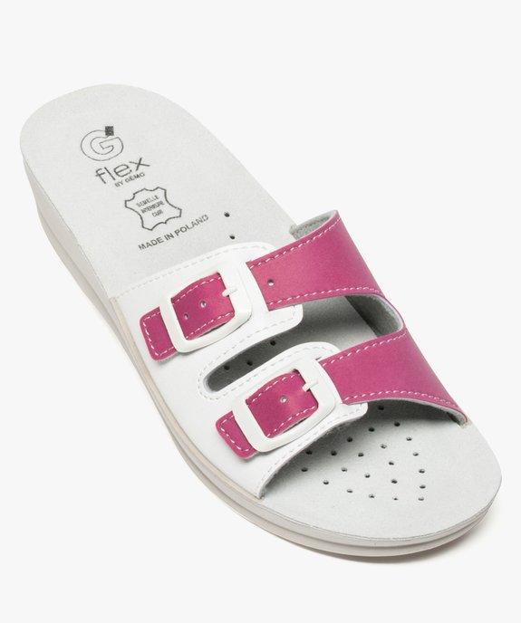Mules femme confort à talon compensé et boucles - Cloggy vue5 - GEMO (EQUIPT) - GEMO