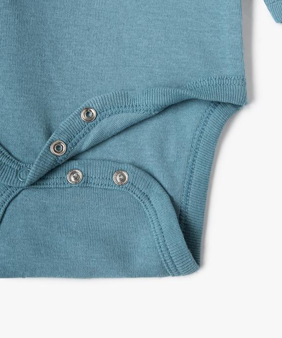 Bodies bébé manches longues en coton biologique col US (lot de 3) vue2 - GEMO 4G BEBE - GEMO