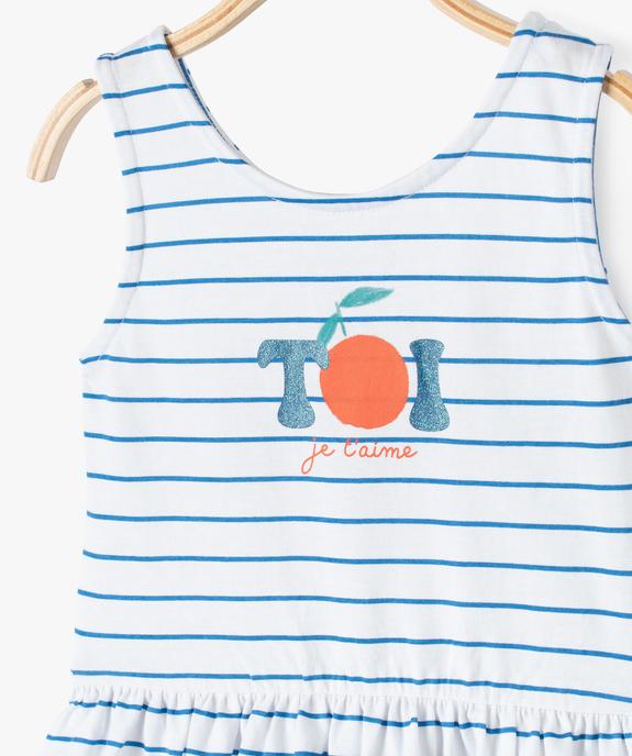 Robe courte sans manches en jersey rayé bébé fille vue2 - GEMO(BEBE DEBT) - GEMO