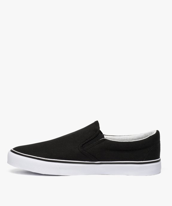 Tennis homme en toile façon slippers à élastiques Dessus uni vue3 - GEMO (HOMME) - GEMO