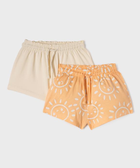 Short ample en jersey de coton bébé fille (lot de 2) vue4 - GEMO(BEBE DEBT) - GEMO