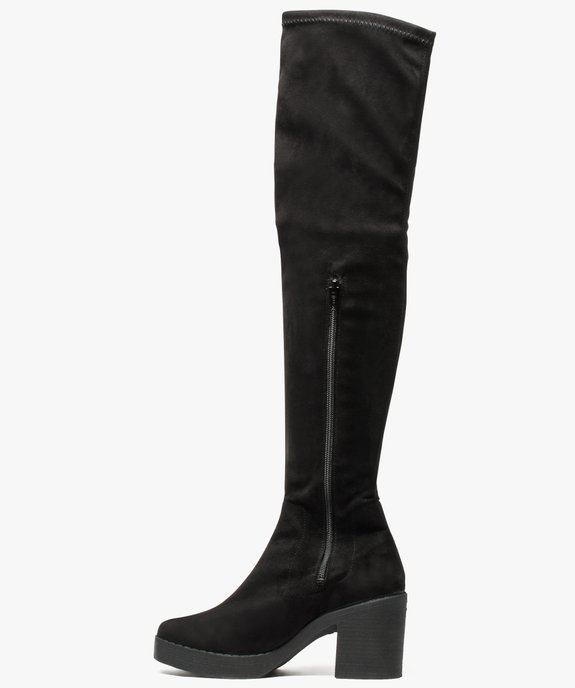 Bottes femme cuissardes à talon et semelle plateforme  vue3 - GEMO(URBAIN) - GEMO
