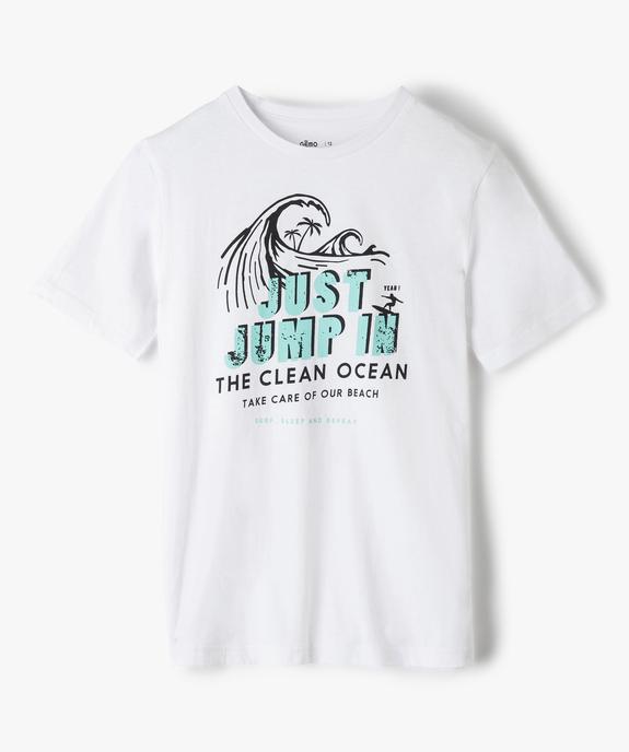 Tee-shirt garçon à manches courtes à motif surf vue1 - GEMO (JUNIOR) - GEMO