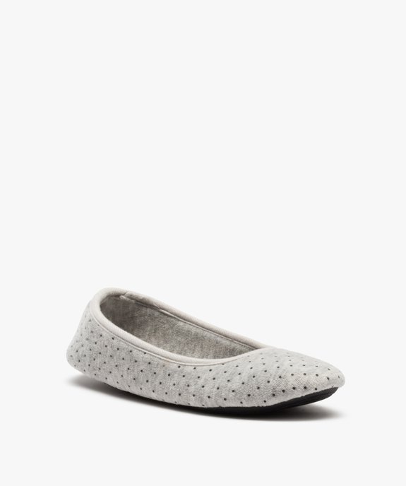 Chaussons femme ballerines souples en velours ras vue2 - GEMO(HOMWR FEM) - GEMO