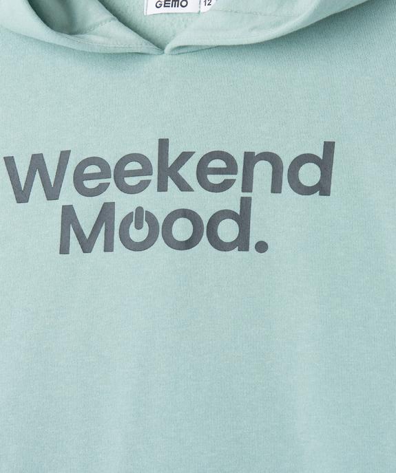 Sweat à capuche avec inscription garçon vue2 - GEMO (JUNIOR) - GEMO