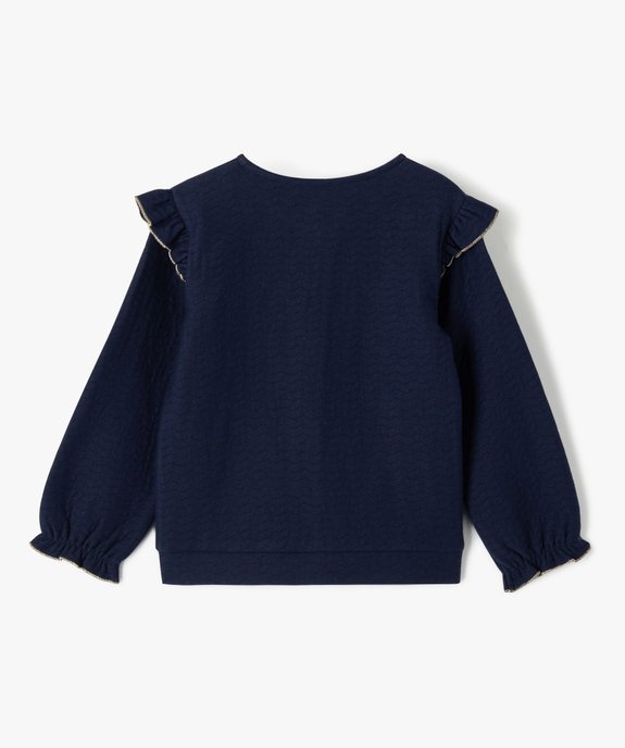 Sweat zippé matelassé avec détails pailletés fille - LuluCastagnette vue4 - LULUCASTAGNETTE - GEMO