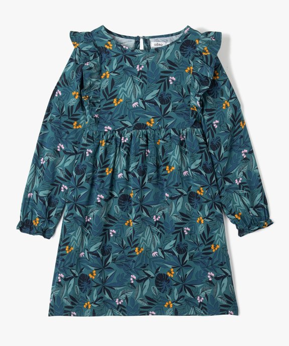 Robe fille à manches longues à motifs fleuris vue1 - GEMO (ENFANT) - GEMO