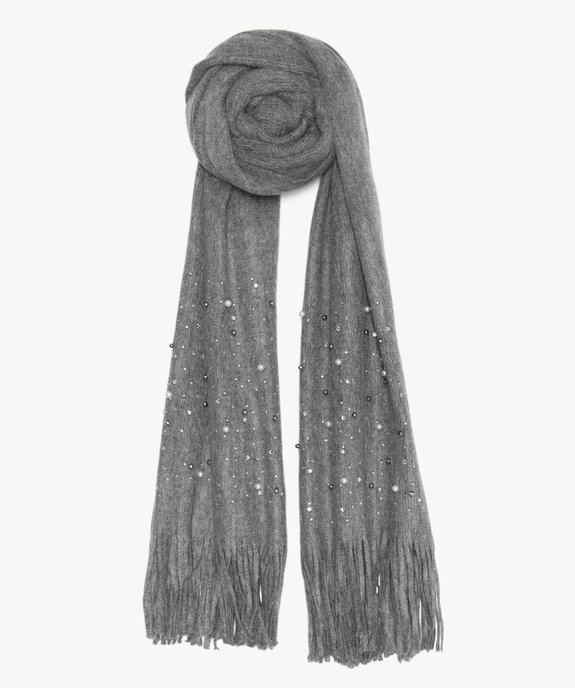 Écharpe femme à franges, perles et strass vue1 - GEMO (ACCESS) - GEMO