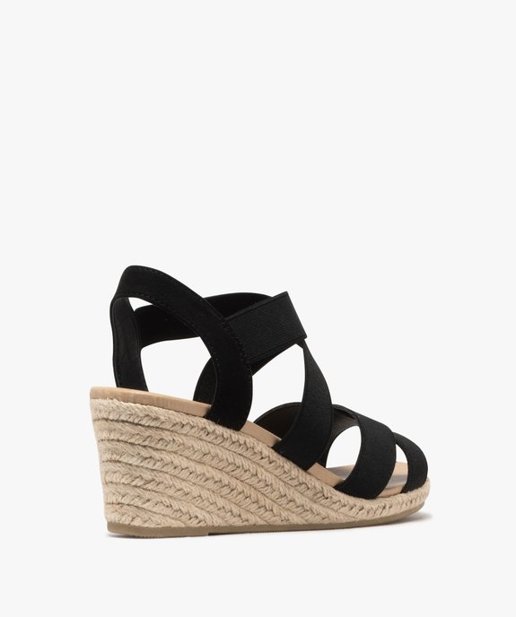 Sandales femme unies à talon compensé et brides élastiques vue9 - VALENTINA BALDA - GEMO