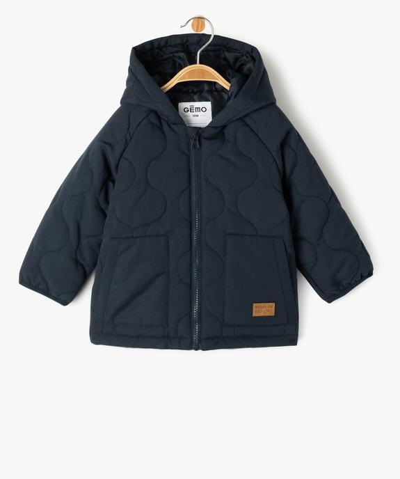 Manteau droit matelassé à capuche bébé garçon vue1 - GEMO 4G BEBE - GEMO