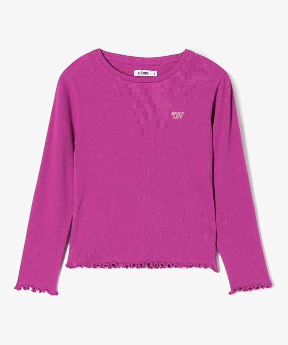 Tee-shirt à manches longues et maille côtelée fille vue1 - GEMO 4G FILLE - GEMO