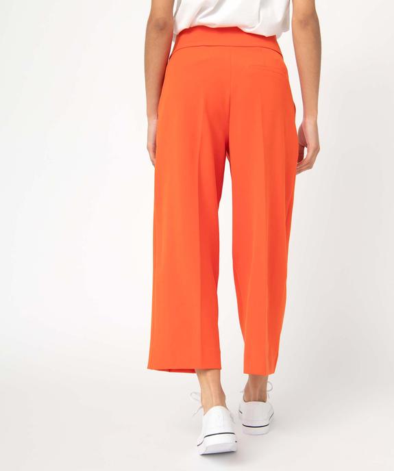 Pantacourt femme coupe large taille haute vue3 - GEMO(FEMME PAP) - GEMO