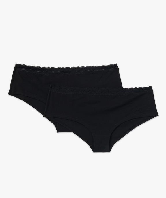 Shorty en coton stretch avec taille en dentelle femme grande taille (lot de 2) vue4 - GEMO 4G FEMME - GEMO