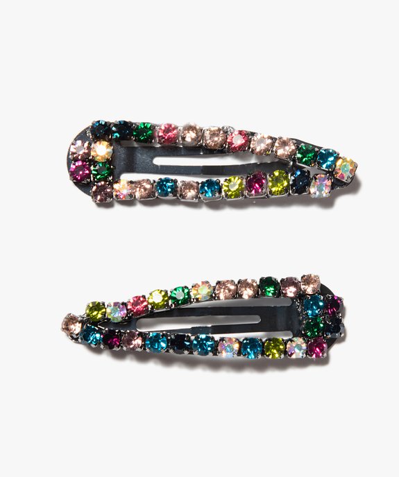 Barrettes femme forme clic-clac avec strass (lot de 2) vue1 - GEMO (ACCESS) - GEMO