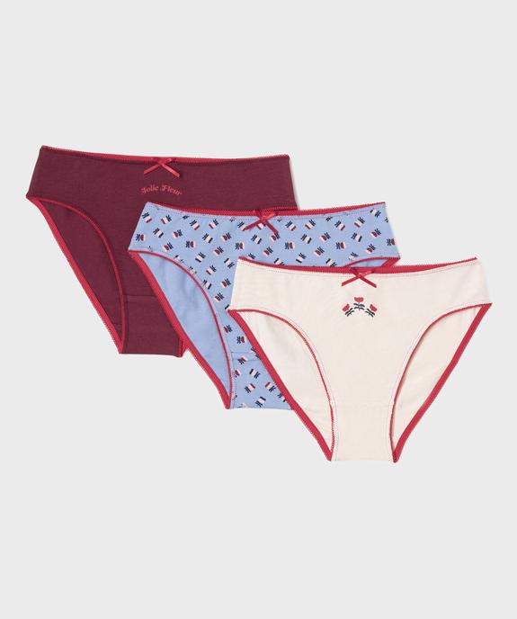 Culottes en coton biologique à motifs fleuris fille (lot de 3) vue1 - GEMO 4G FILLE - GEMO