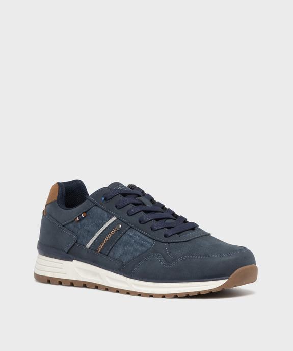 Baskets basses multitextures homme - Urban Steps vue3 - URBAN STEPS - GEMO