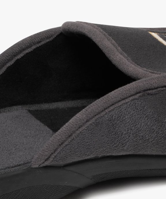 Chaussons mules en velours avec motif brodé homme vue6 - G'FLEX - GEMO