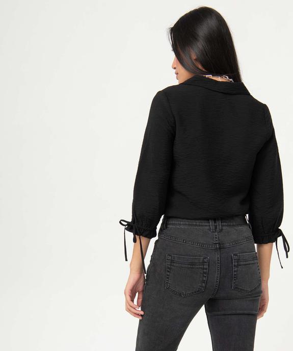 Chemise femme en matière texturée avec manches 3/4 vue3 - GEMO(FEMME PAP) - GEMO