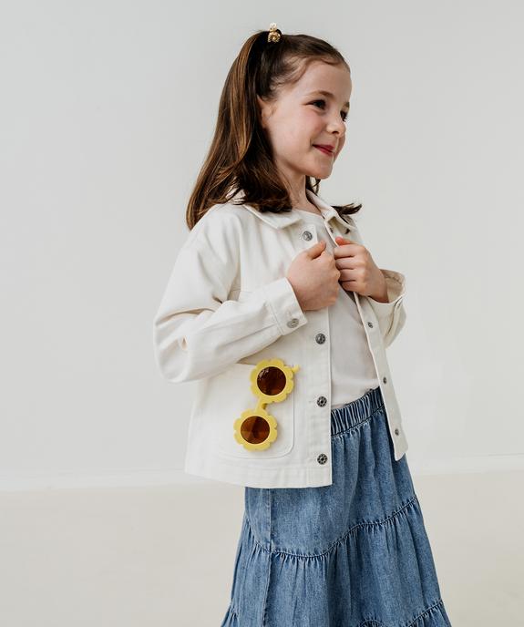 Veste fille en twill de coton brodée fille vue1 - GEMO (ENFANT) - GEMO