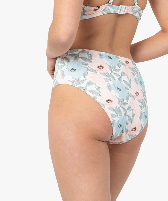 Bas de maillot de bain femme a motifs fleuris taille haute