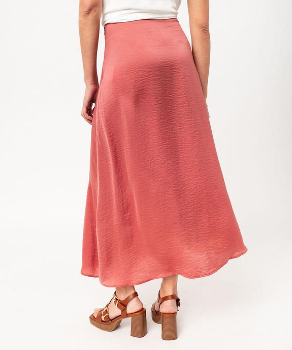 Jupe longue en matière satinée femme vue4 - GEMO 4G FEMME - GEMO