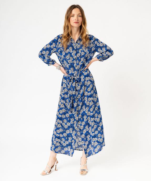 Robe chemise longue à manches 3/4 femme vue1 - GEMO 4G FEMME - GEMO
