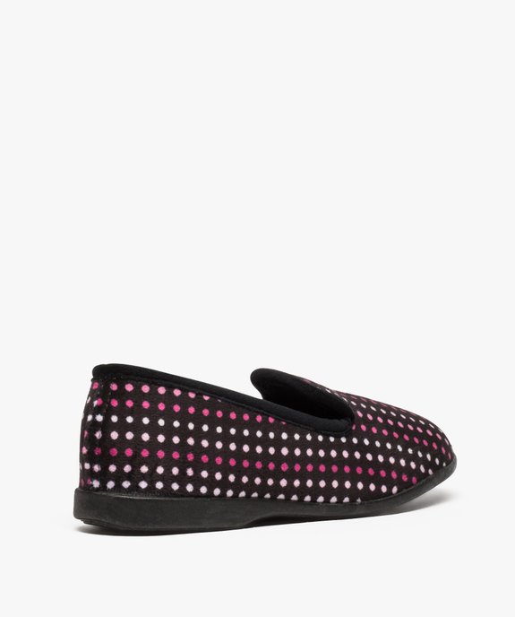 Chaussons femme charentaises en velours ras à pois vue4 - GEMO(HOMWR FEM) - GEMO