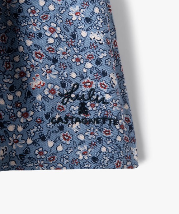 Robe fille fleurie à smocks et manches blousantes vue3 - LULUCASTAGNETTE - GEMO