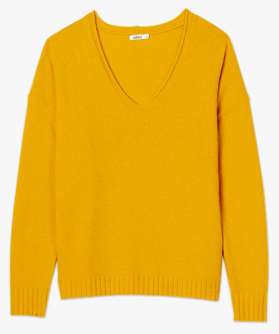 Pull femme col v en maille mousseuse vue4 - GEMO(FEMME PAP) - GEMO