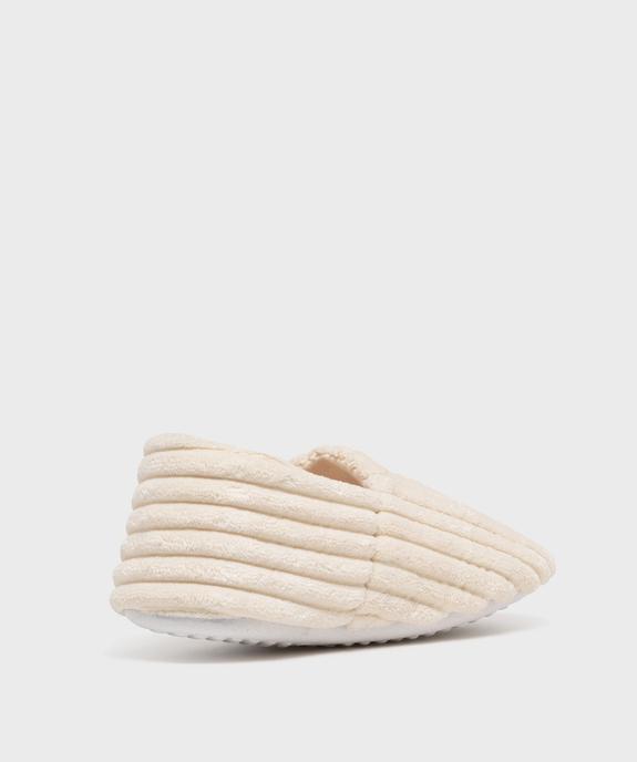 Chaussons enveloppants dessus velours brodé femme vue4 - GEMO(HOMWR FEM) - GEMO