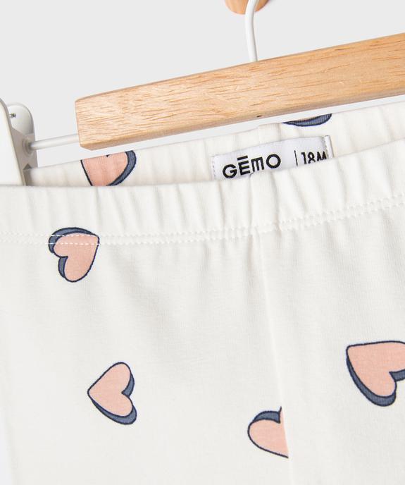 Legging long en coton stretch imprimé bébé fille vue2 - GEMO 4G BEBE - GEMO