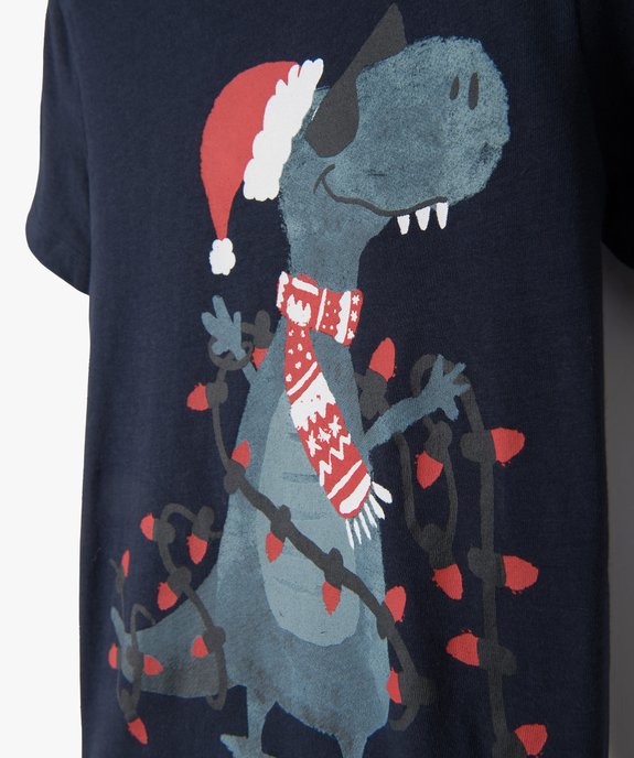 Tee-shirt manches courtes dinosaure Noël garçon vue2 - GEMO (ENFANT) - GEMO