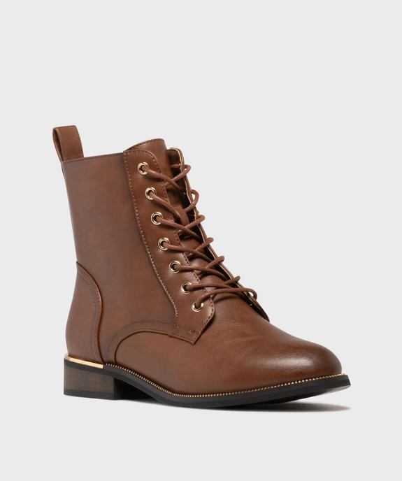 Boots plates à lacets et zip femme vue2 - VALENTINA BALDA - GEMO