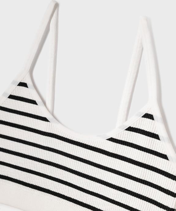 Brassière à fines bretelles en maille côtelée fille vue2 - GEMO 4G FILLE - GEMO
