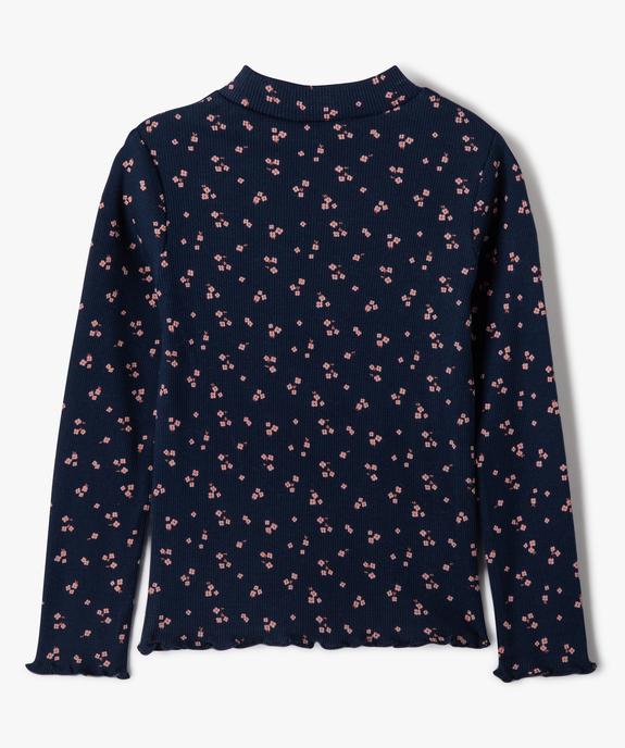 Tee-shirt côtelé à manches longues fille vue3 - GEMO (ENFANT) - GEMO