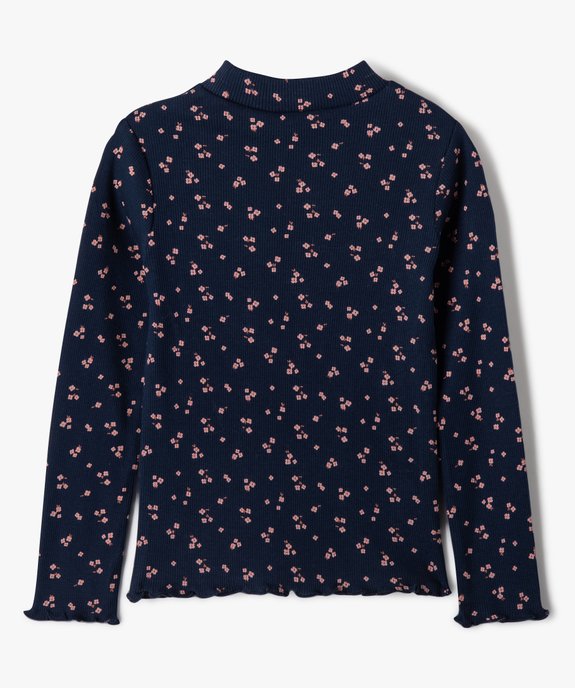 Tee-shirt côtelé à manches longues fille vue3 - GEMO (ENFANT) - GEMO