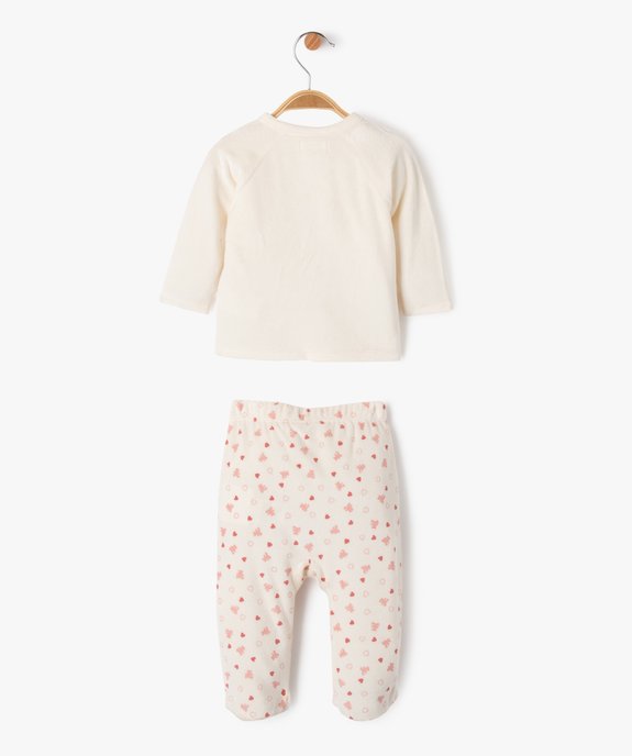Pyjama en velours 2 pièces bébé fille - LuluCastagnette vue3 - LULUCASTAGNETTE - GEMO