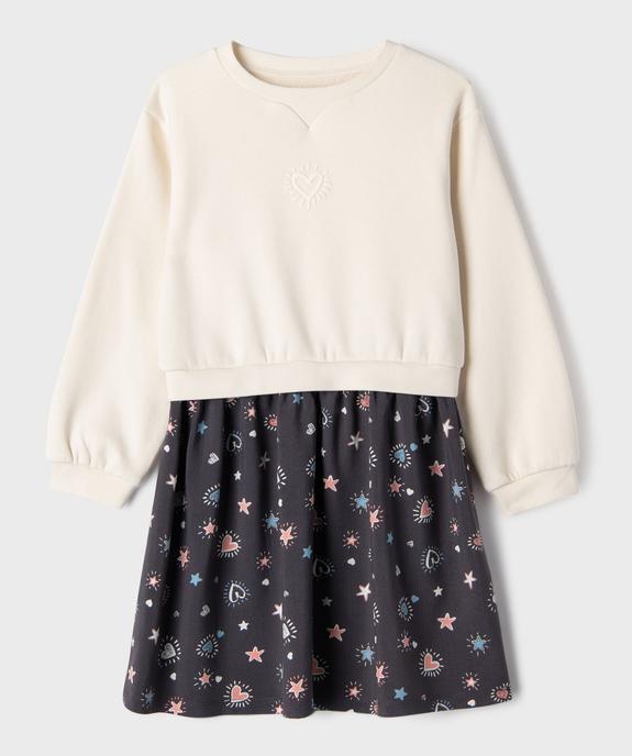 Robe avec haut sweat fille vue1 - GEMO (ENFANT) - GEMO