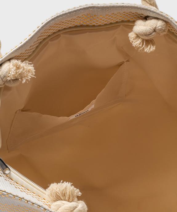 Sac cabas zippé à anses en corde femme vue3 - GEMO (ACCESS) - GEMO
