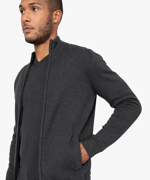 Gilet homme zippé à col camionneur 100% coton biologique vue2 - GEMO 4G HOMME - GEMO
